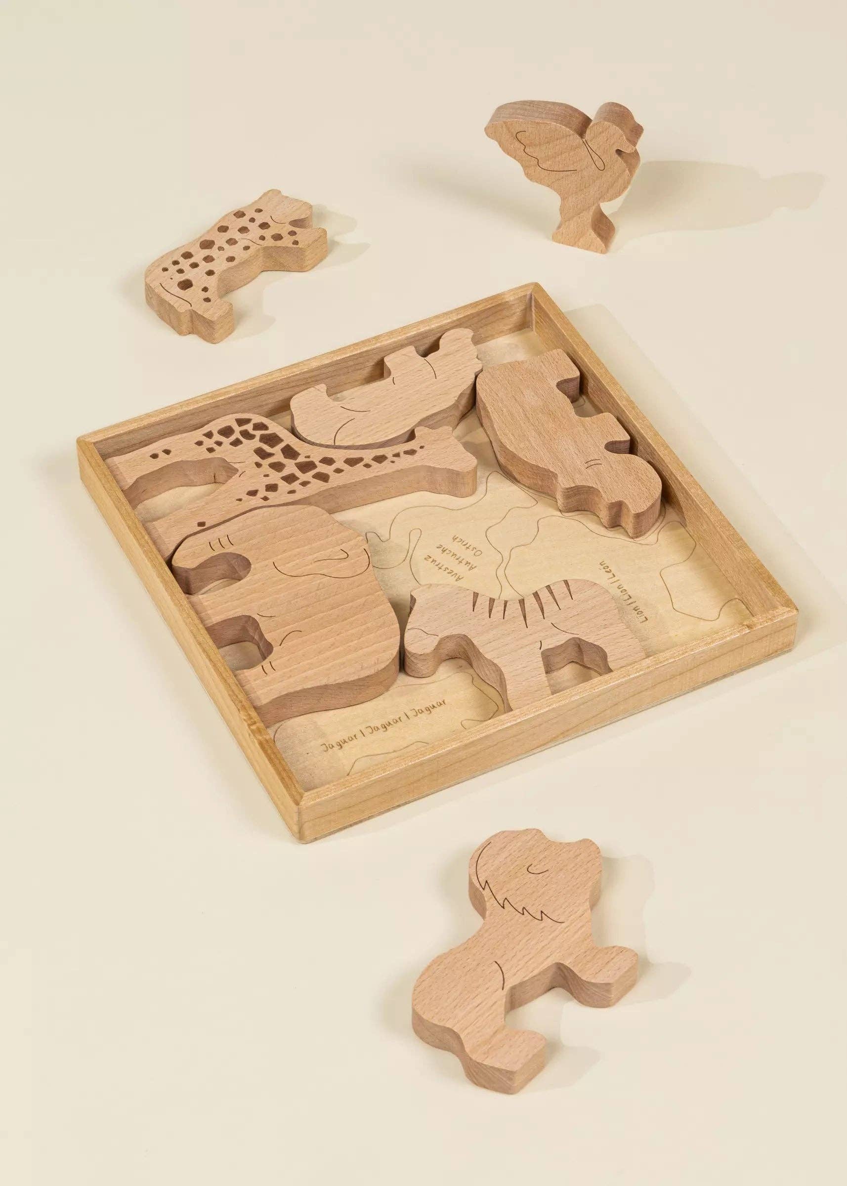 wooden balance puzzle - safari (8 pcs)