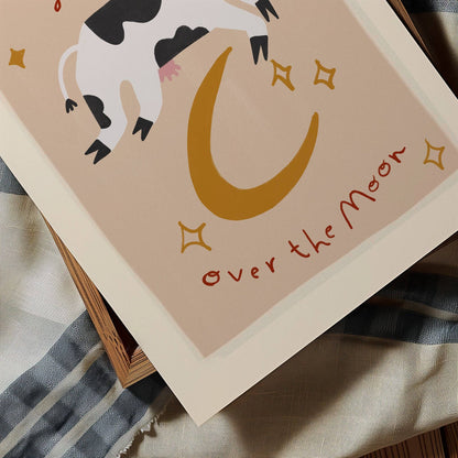 cow jumped over the moon - print