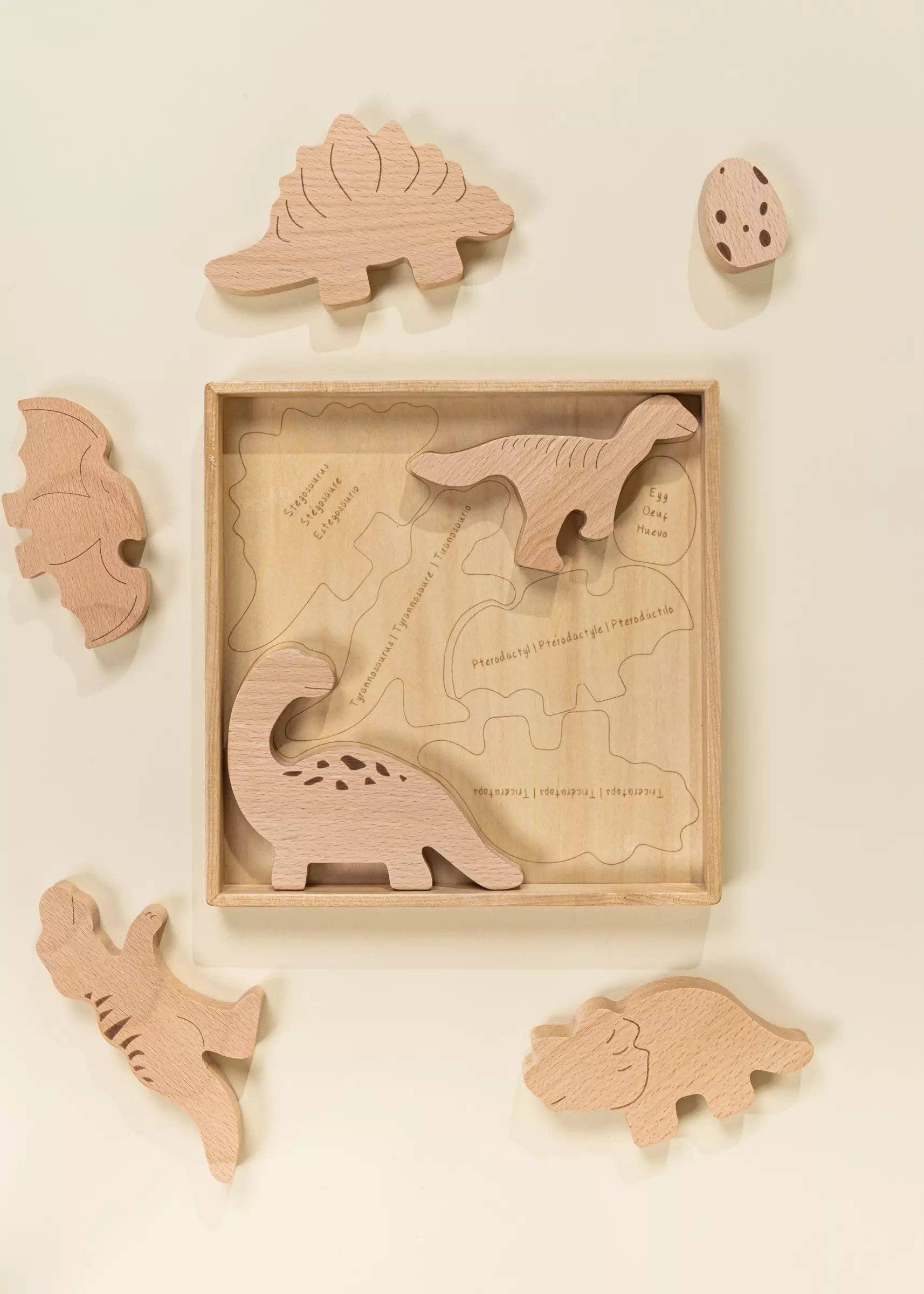 wooden balance puzzle - dino (7 pcs)