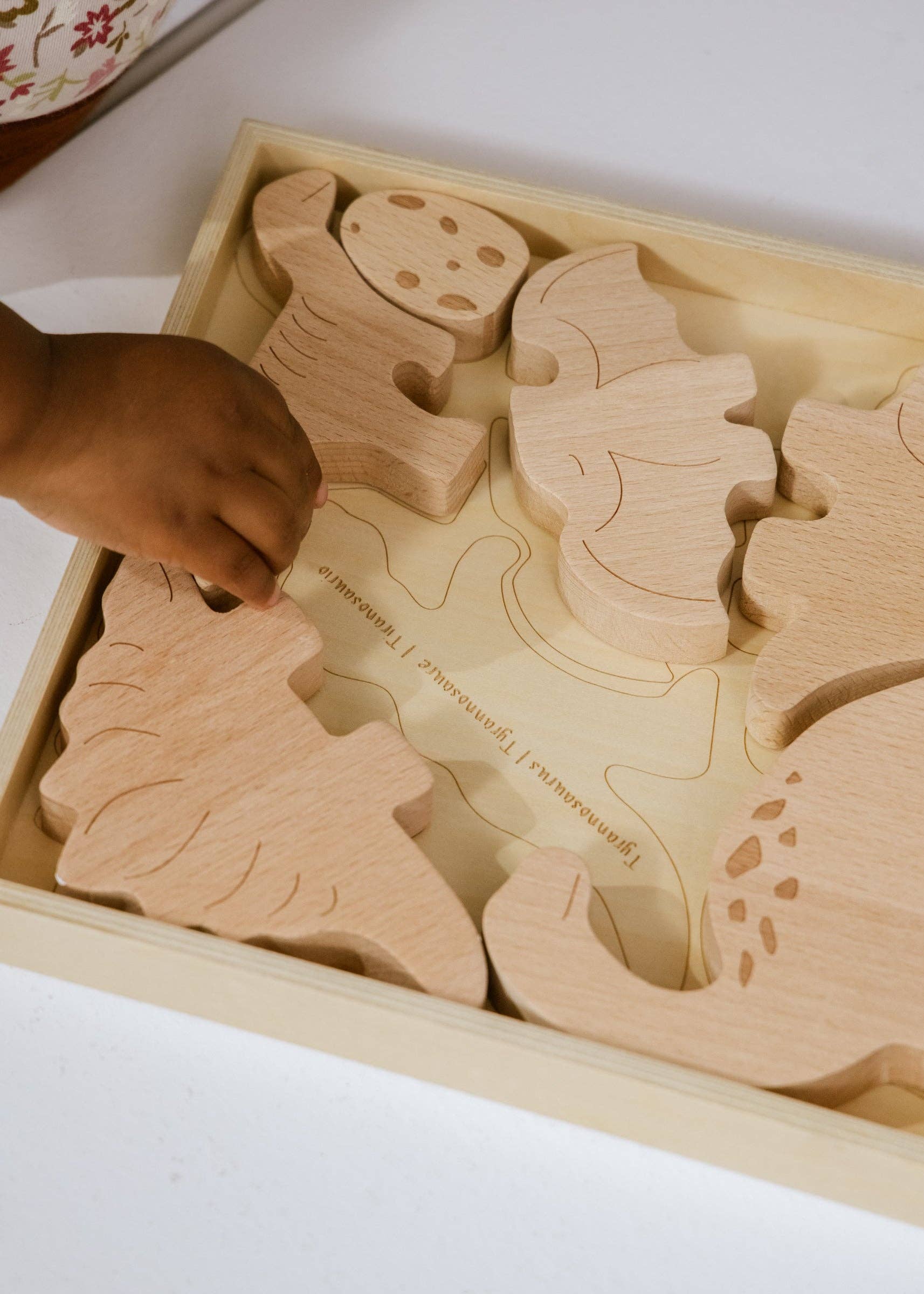 wooden balance puzzle - dino (7 pcs)