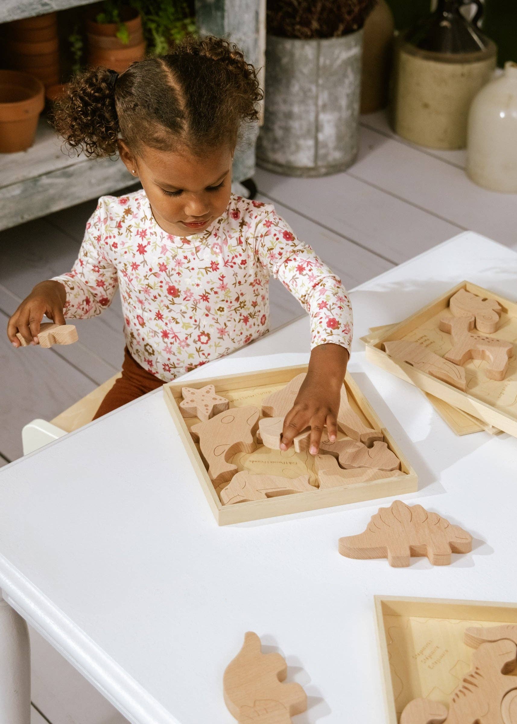 wooden balance puzzle - dino (7 pcs)
