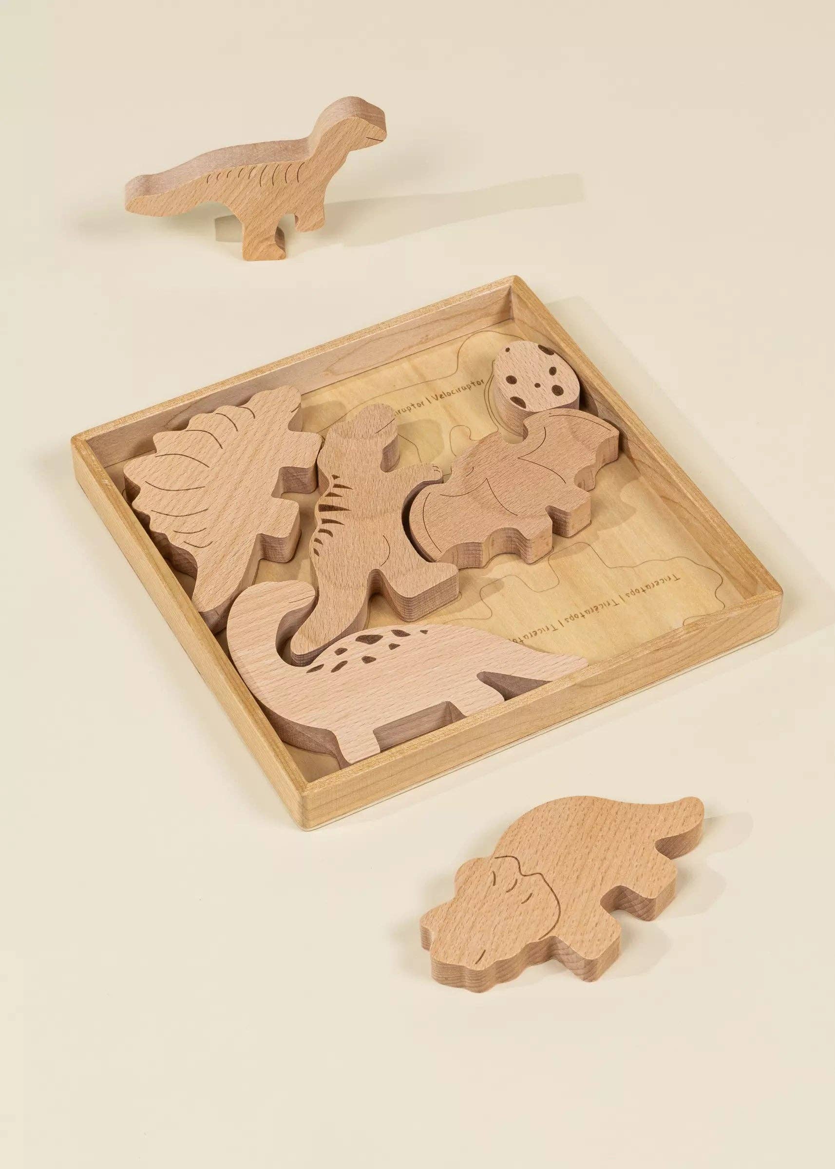 wooden balance puzzle - dino (7 pcs)
