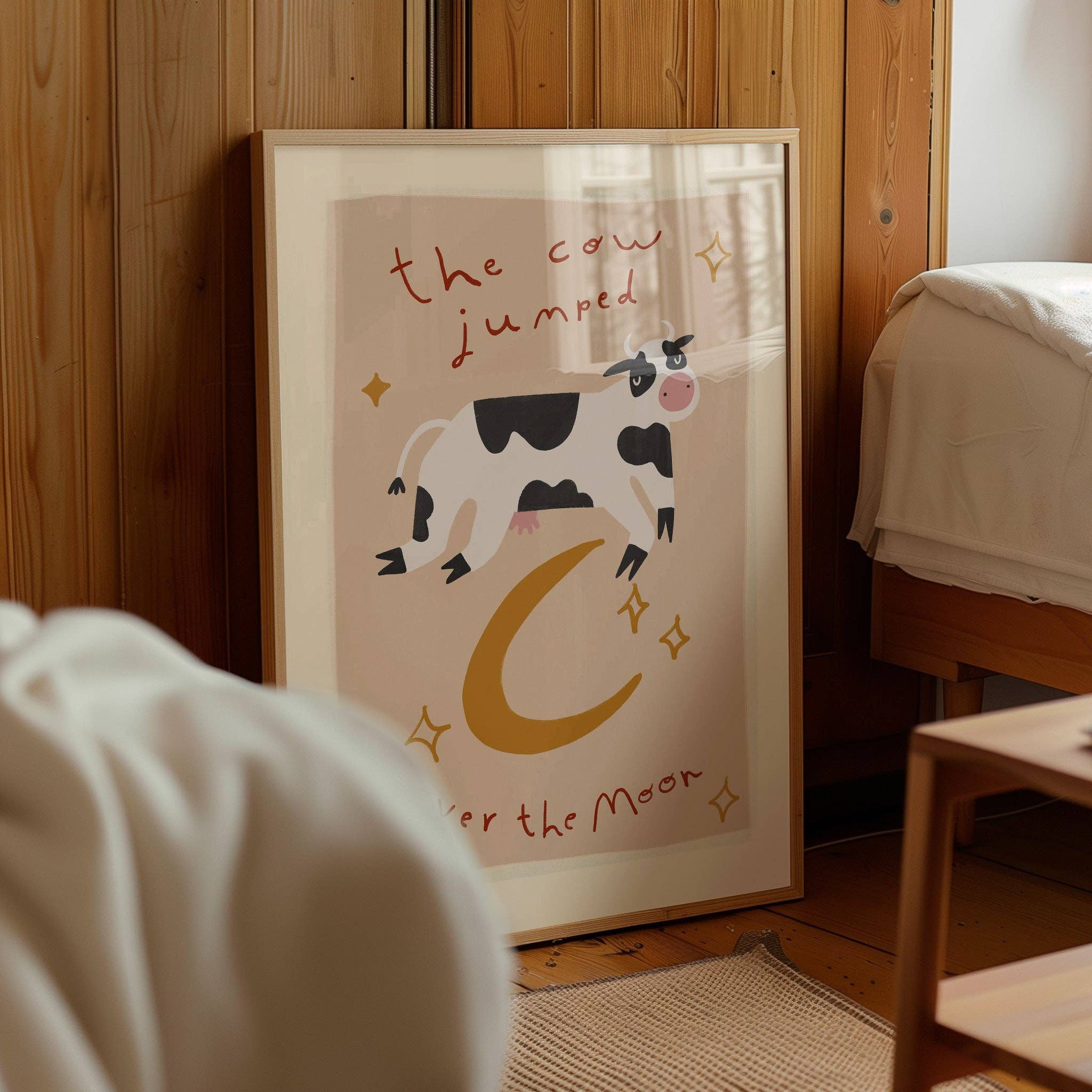 cow jumped over the moon - print