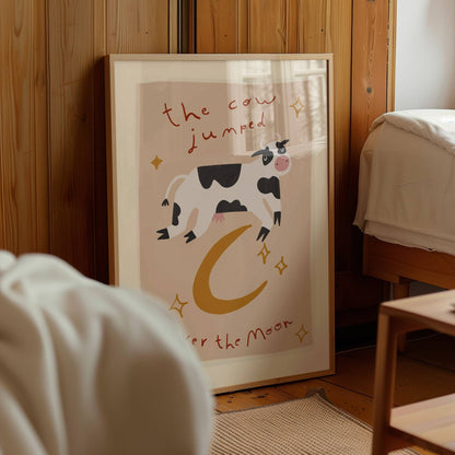 cow jumped over the moon - print