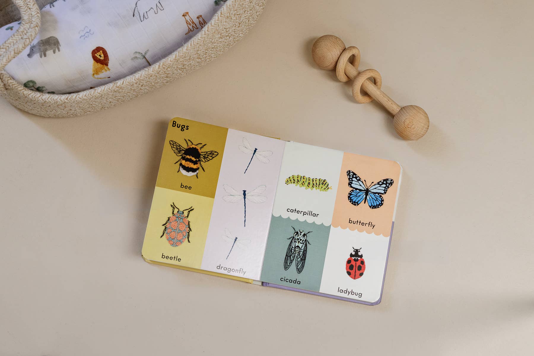 first words with cute embroidered friends