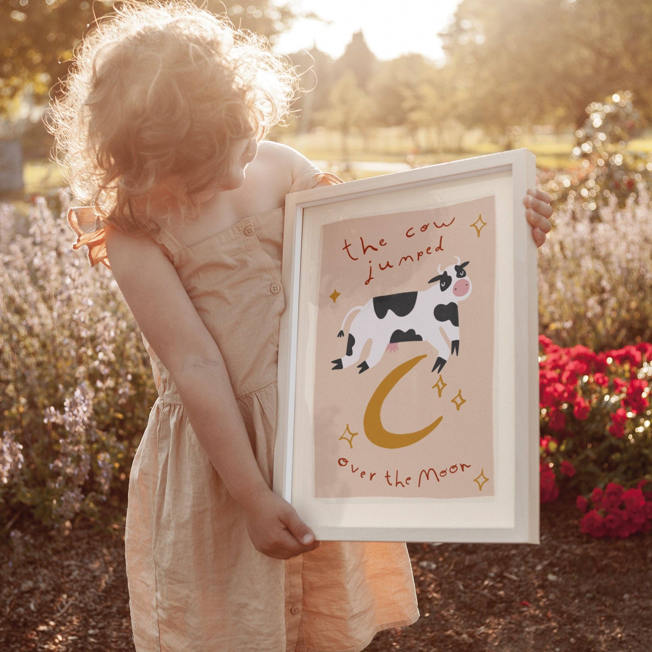 cow jumped over the moon - print