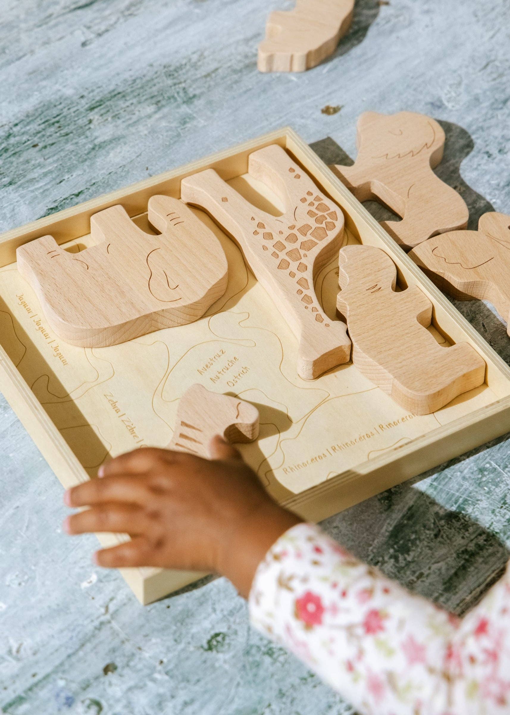wooden balance puzzle - safari (8 pcs)