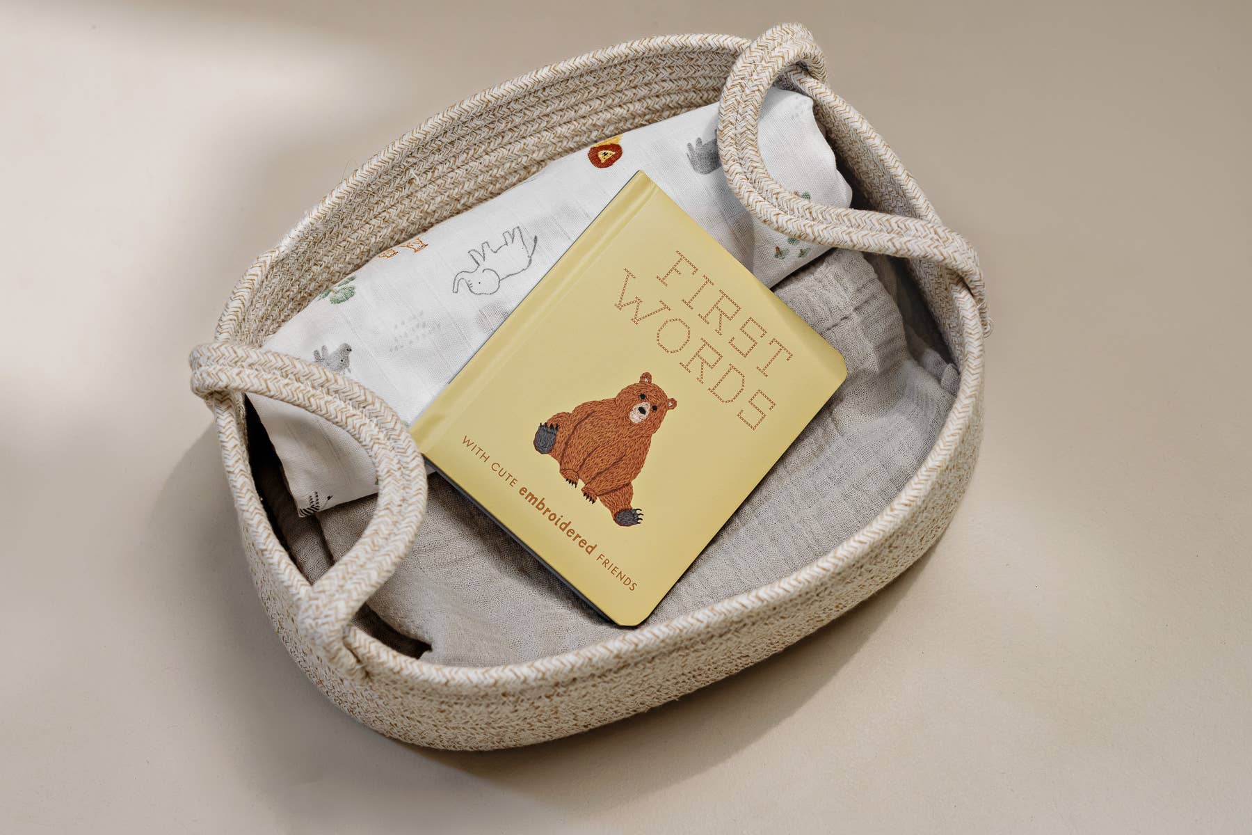 first words with cute embroidered friends