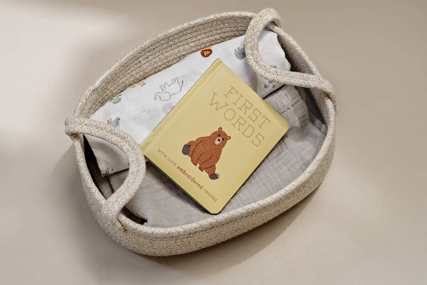 first words with cute embroidered friends