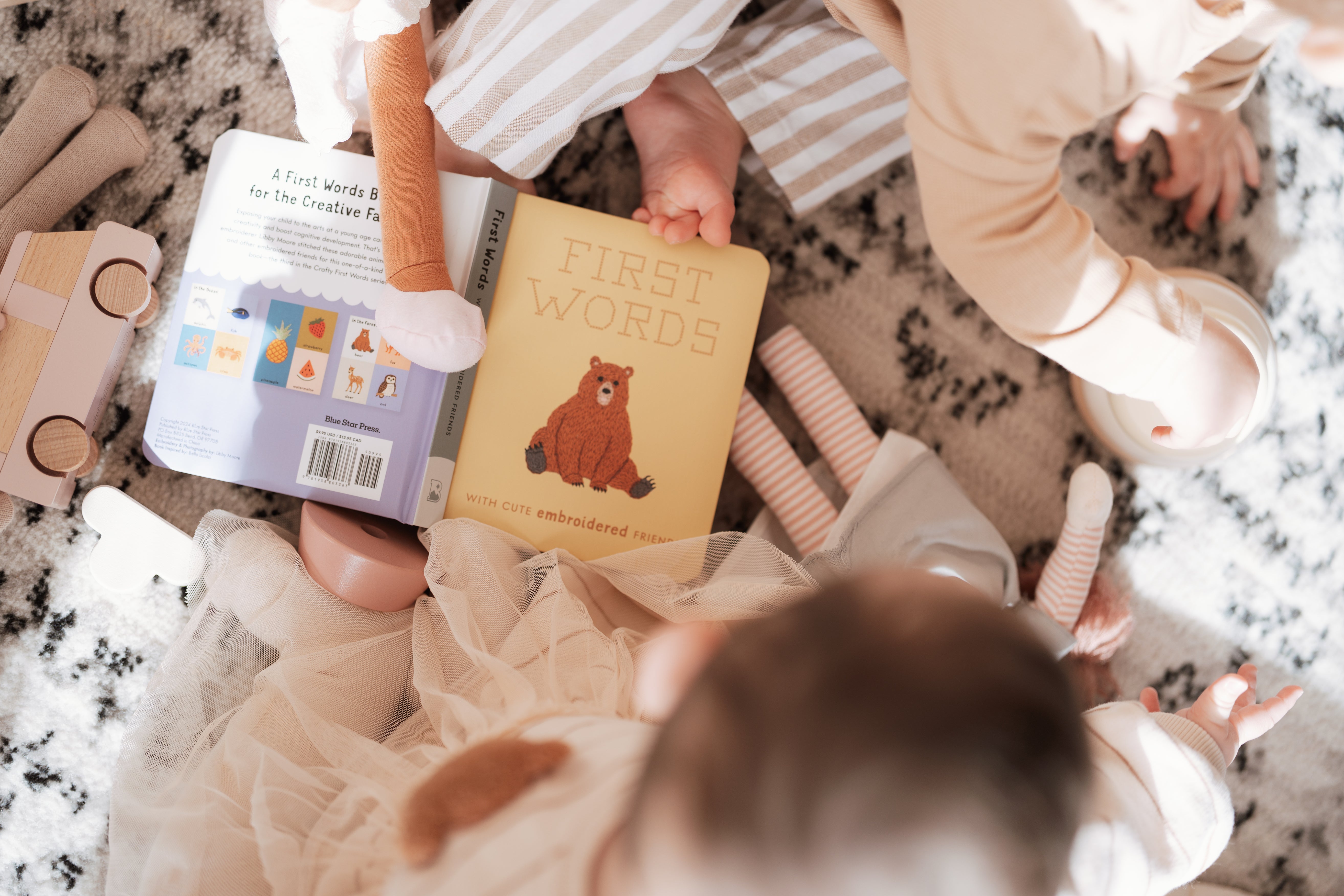 first words with cute embroidered friends