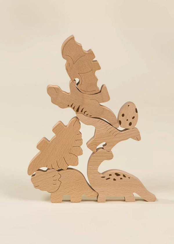 wooden balance puzzle - dino (7 pcs)