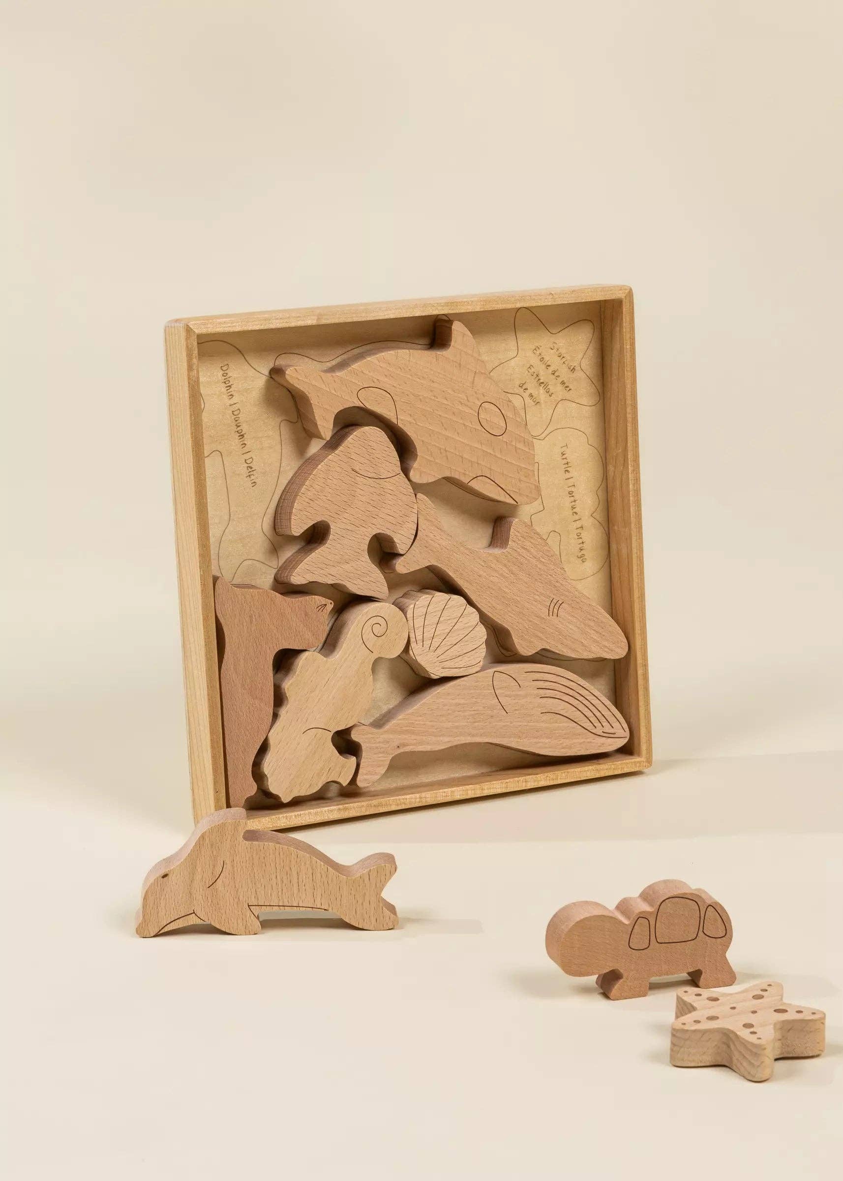 wooden puzzle - under the sea (10 pcs)