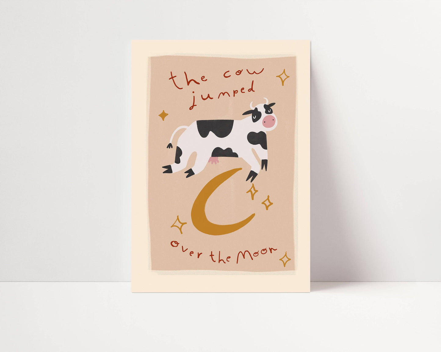 cow jumped over the moon - print