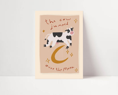 cow jumped over the moon - print